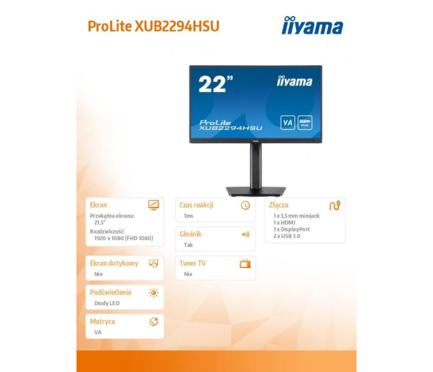 iiyama XUB2294HSU-B2 - 1163373 - zdjęcie 5